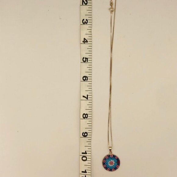 Vintage Millefiori Murano Glass + Sterling Silver Necklace - Picture 5 of 5